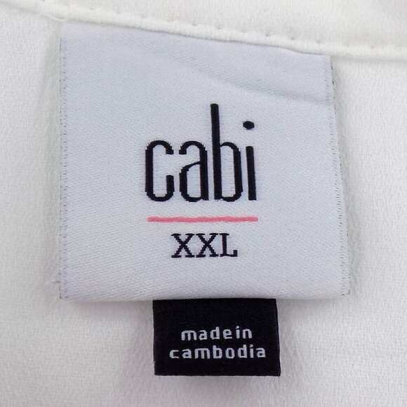 Cabi 3979 Portrait Sleeveless Ruffle Blouse Size XXL White - Picture 3 of 4